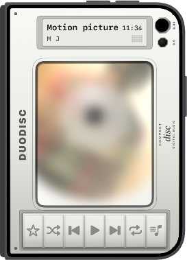 DuoDisc player with the row of keys along the bottom.
