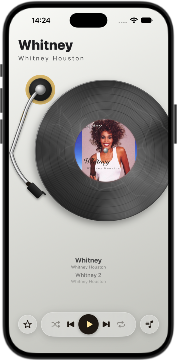 iPhone playing the same album as a vinyl record.